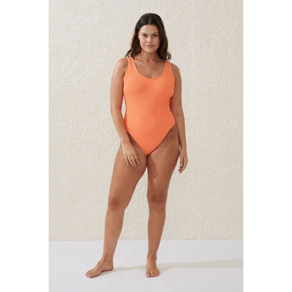 Scoop Back One Piece Cheeky pomelo crinkle XL (48)